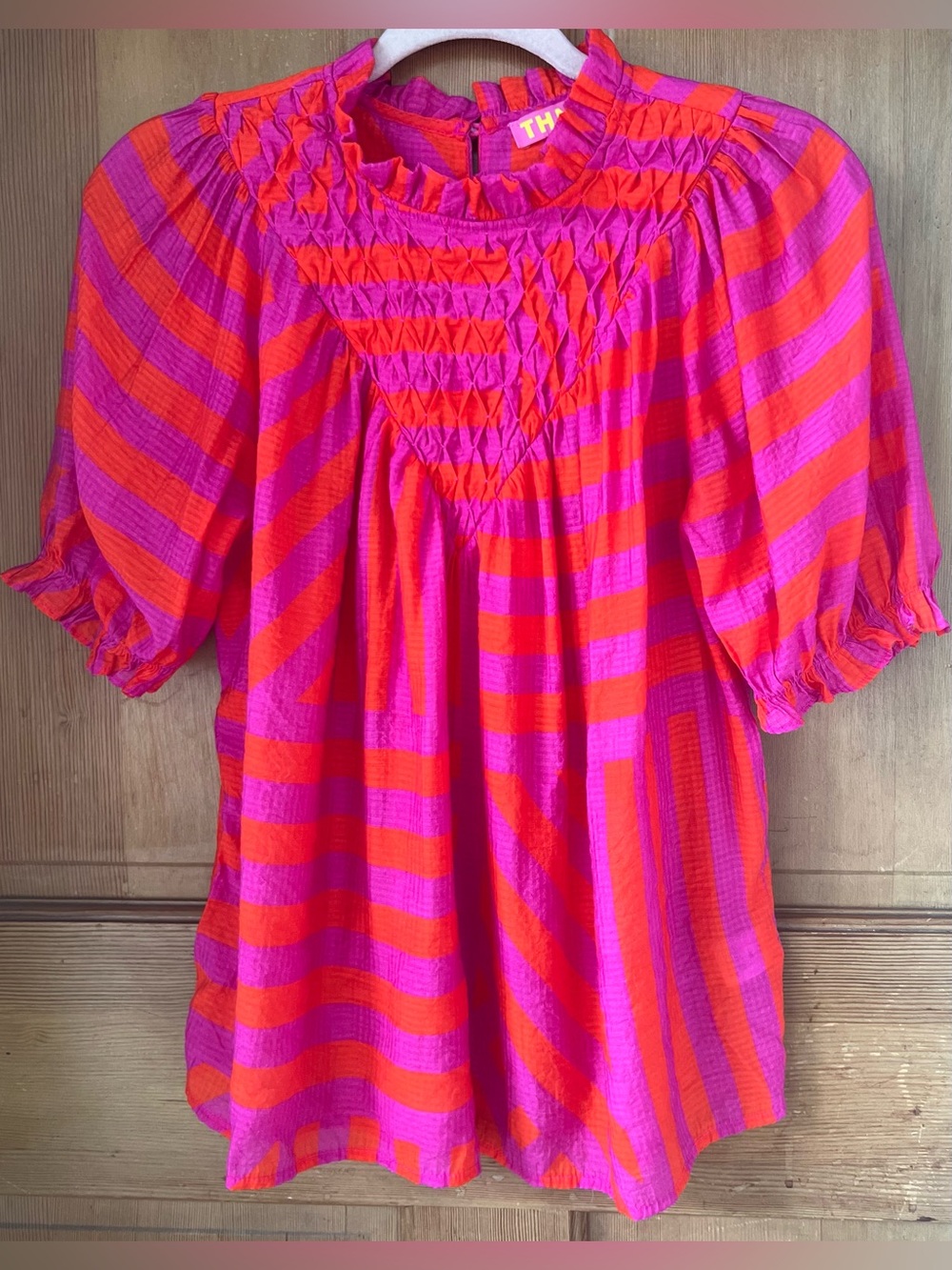 THML Pink & Orange Striped Top M